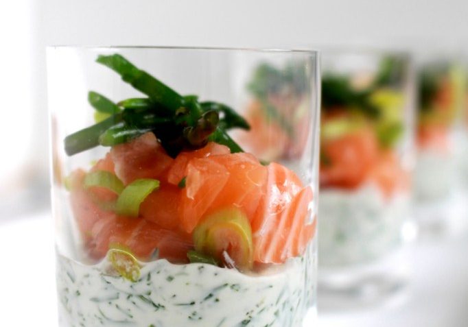 amuse met zalm en dille